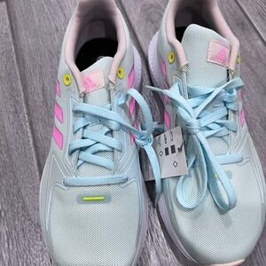 Adidas Kids Sneakers - Light Blue with Pink and Yellow